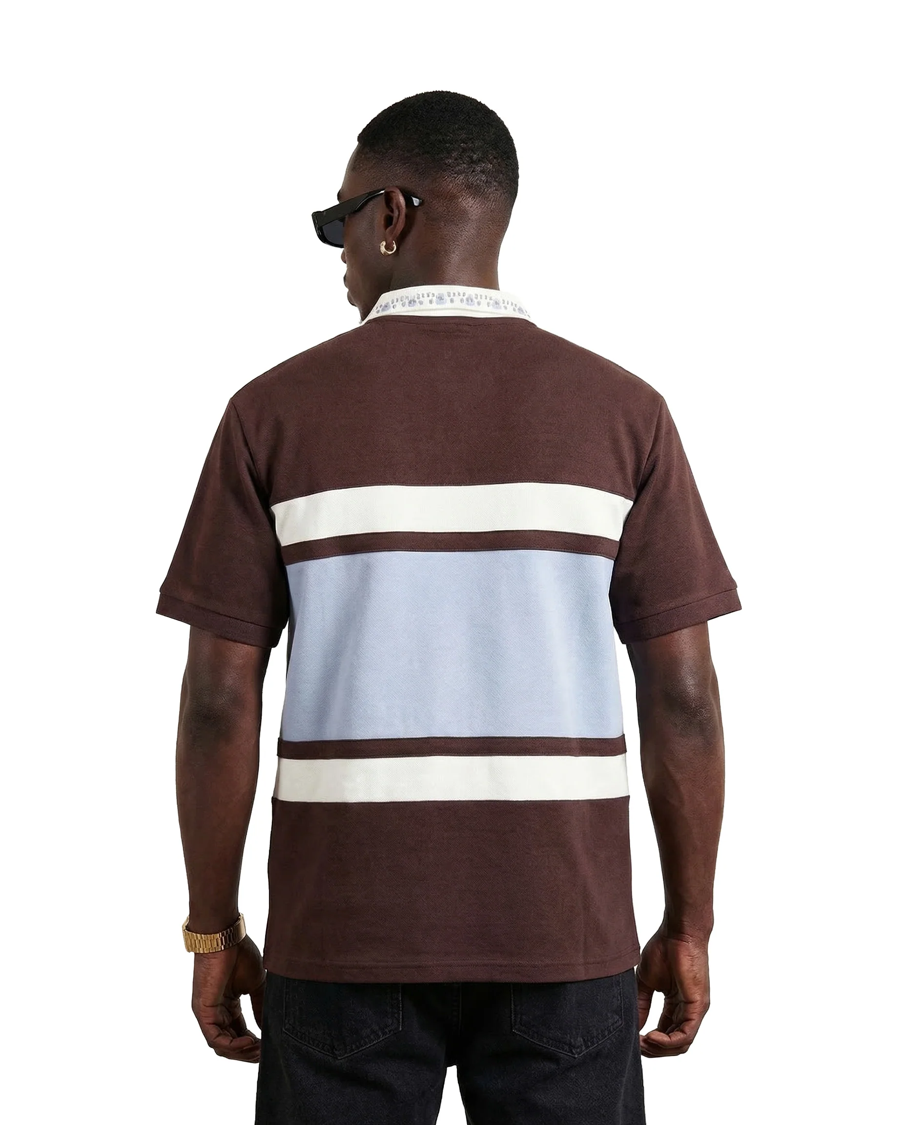 WATSON STUDIOS STAR EMBELLISHED POLO (BROWN) - Image 3