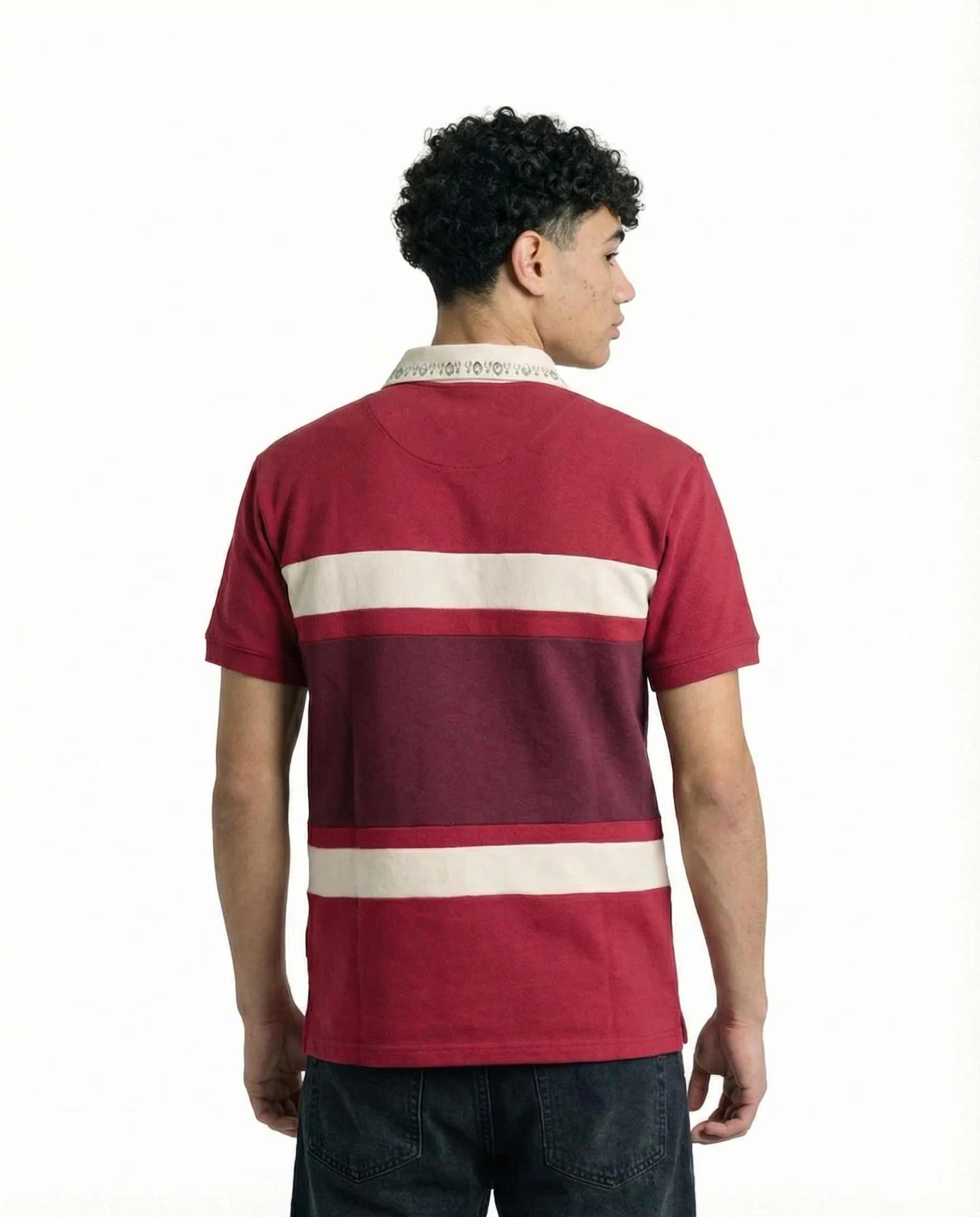 WATSON STUDIOS STAR EMBELLISHED POLO (MAROON) - Image 3