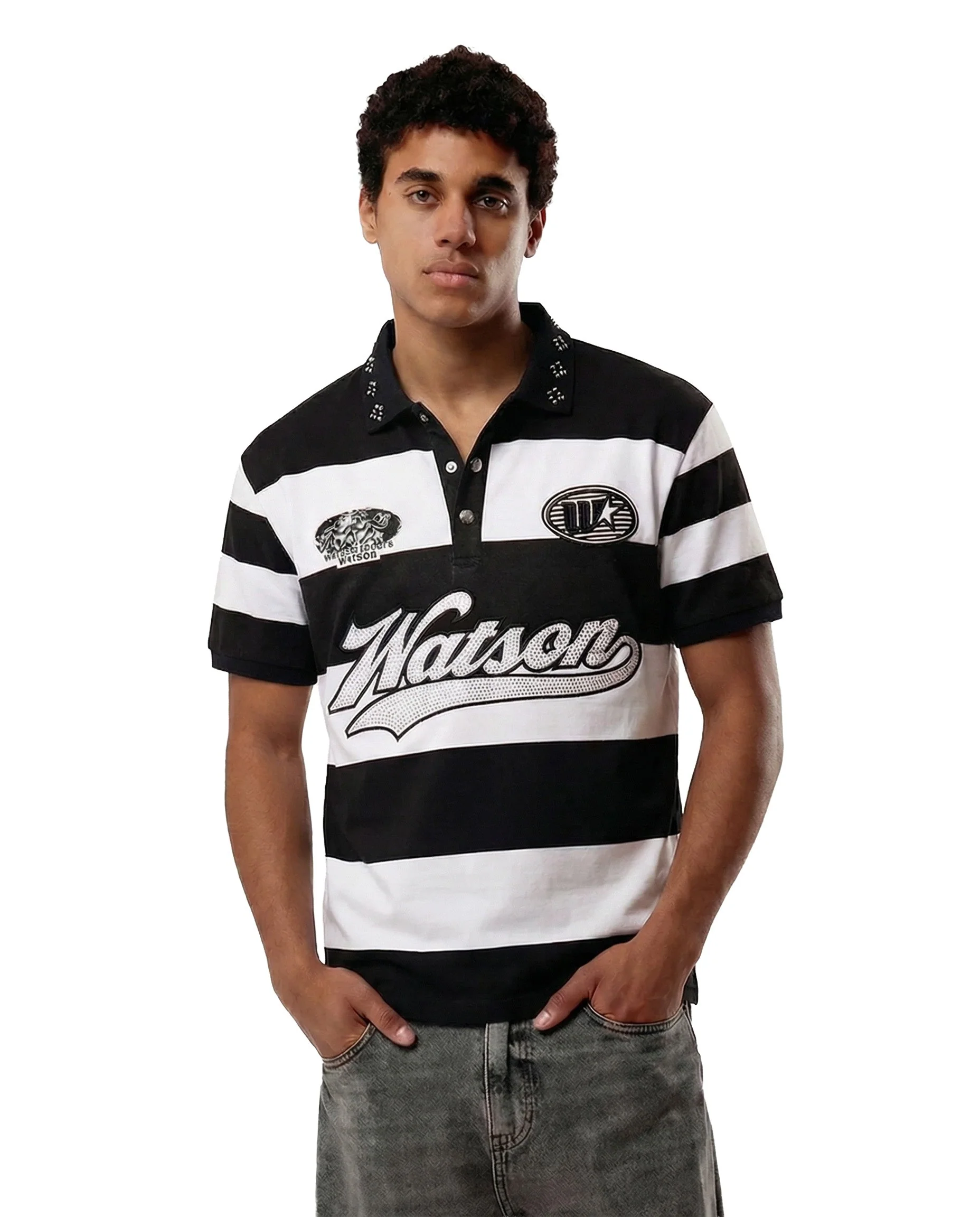 WATSON RUGBY POLO (BLACK/WHITE) - Image 2
