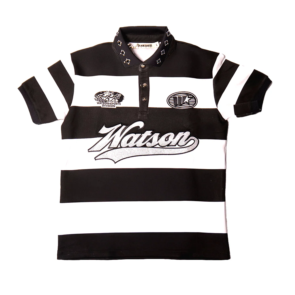 WATSON RUGBY POLO (BLACK/WHITE) - Image 4