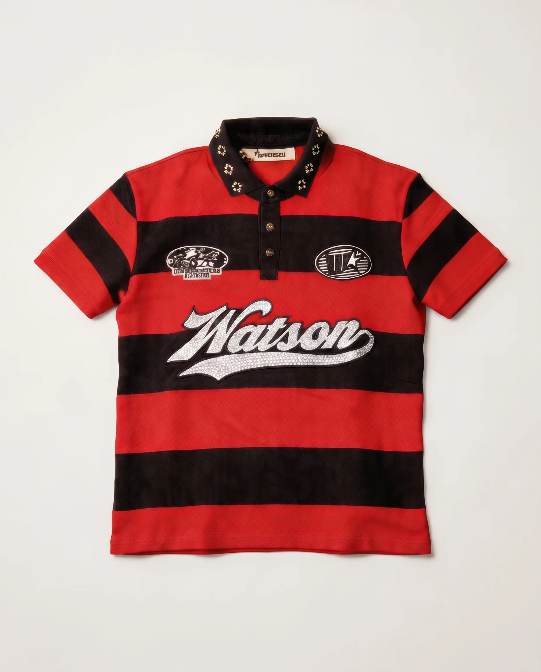 WATSON RUGBY POLO (BLACK/RED)