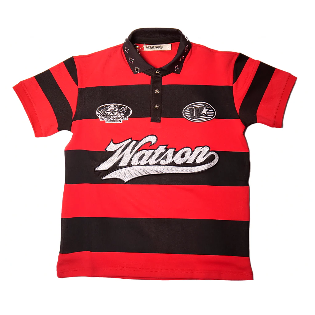 WATSON RUGBY POLO (BLACK/RED) - Image 4