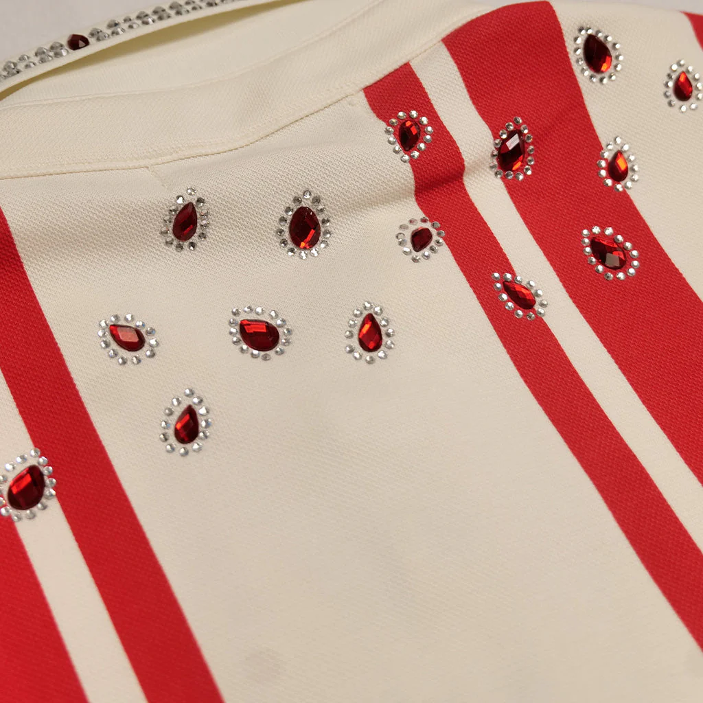 WATSON RED RUBY STRIPES RUGBY POLO (CREAM) - Image 8