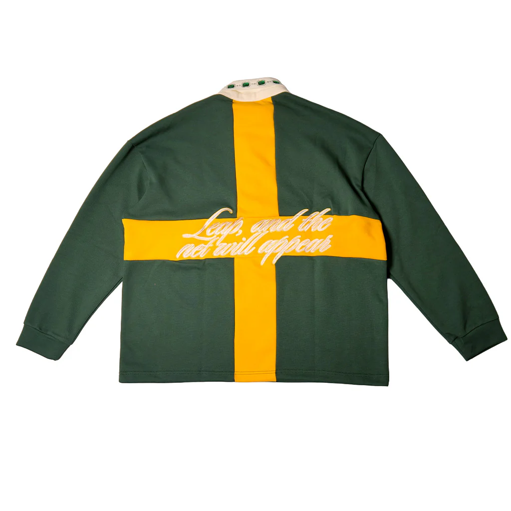 WATSON OLYMPICS LONGSLEEVE RUGBY POLO (GREEN) - Image 5
