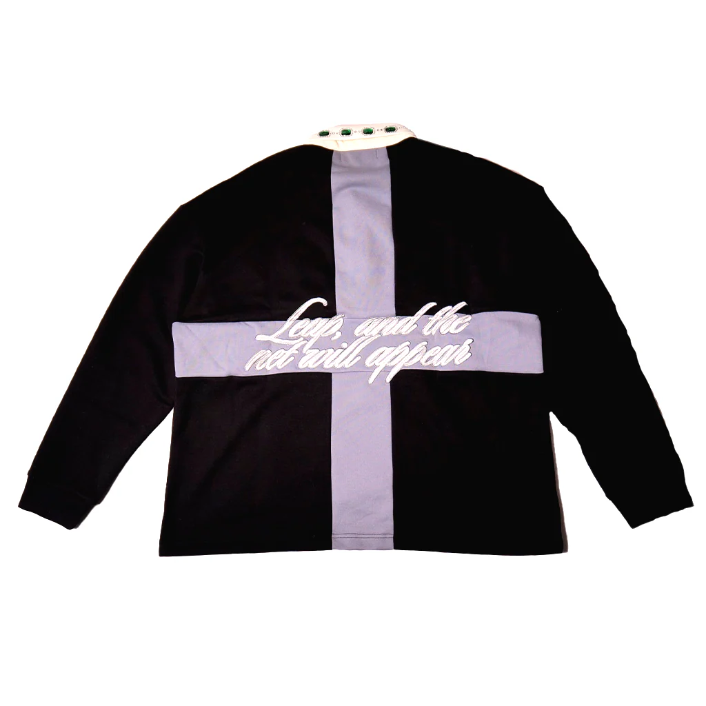 WATSON OLYMPICS LEAP LONGSLEEVE RUGBY POLO (BLACK) - Image 5