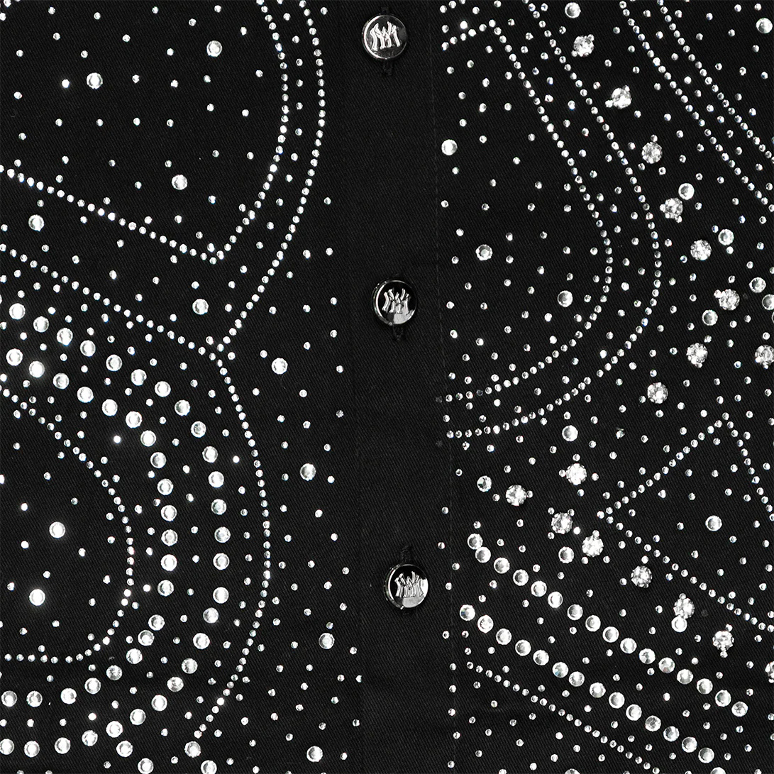 SPIDER WEB CRYSTAL WORK SHIRT (BLACK) - Image 3