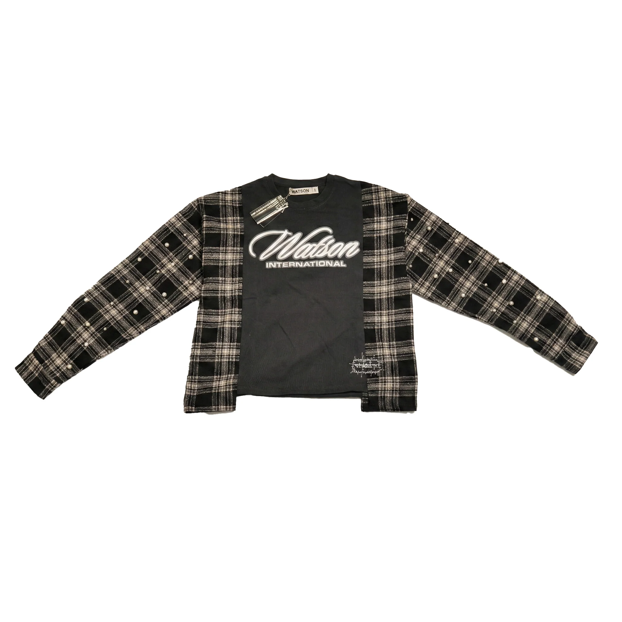 WATSON UPCYCLED T-SHIRT FLANNEL (CHARCOAL) - Image 2