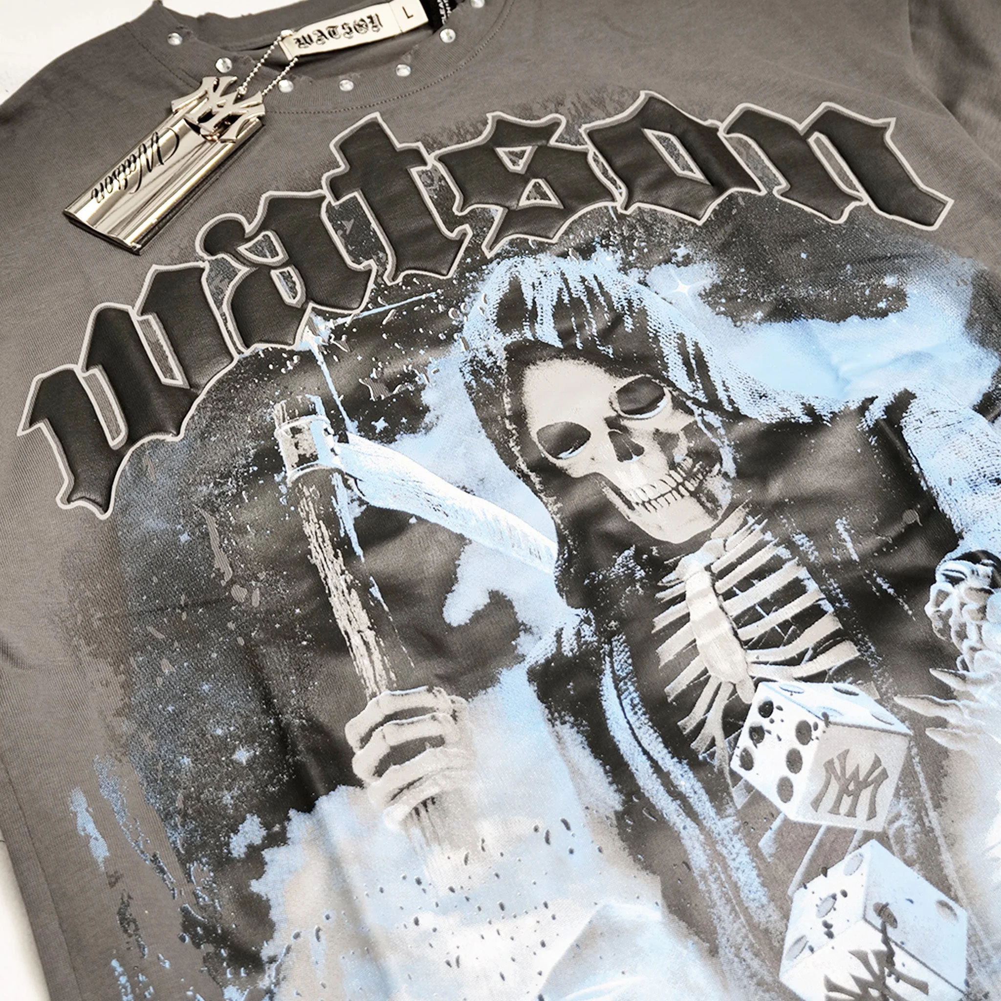 WATSON TAKE A CHANCE ON LIFE LONGSLEEVE T-SHIRT (GREY) - Image 7