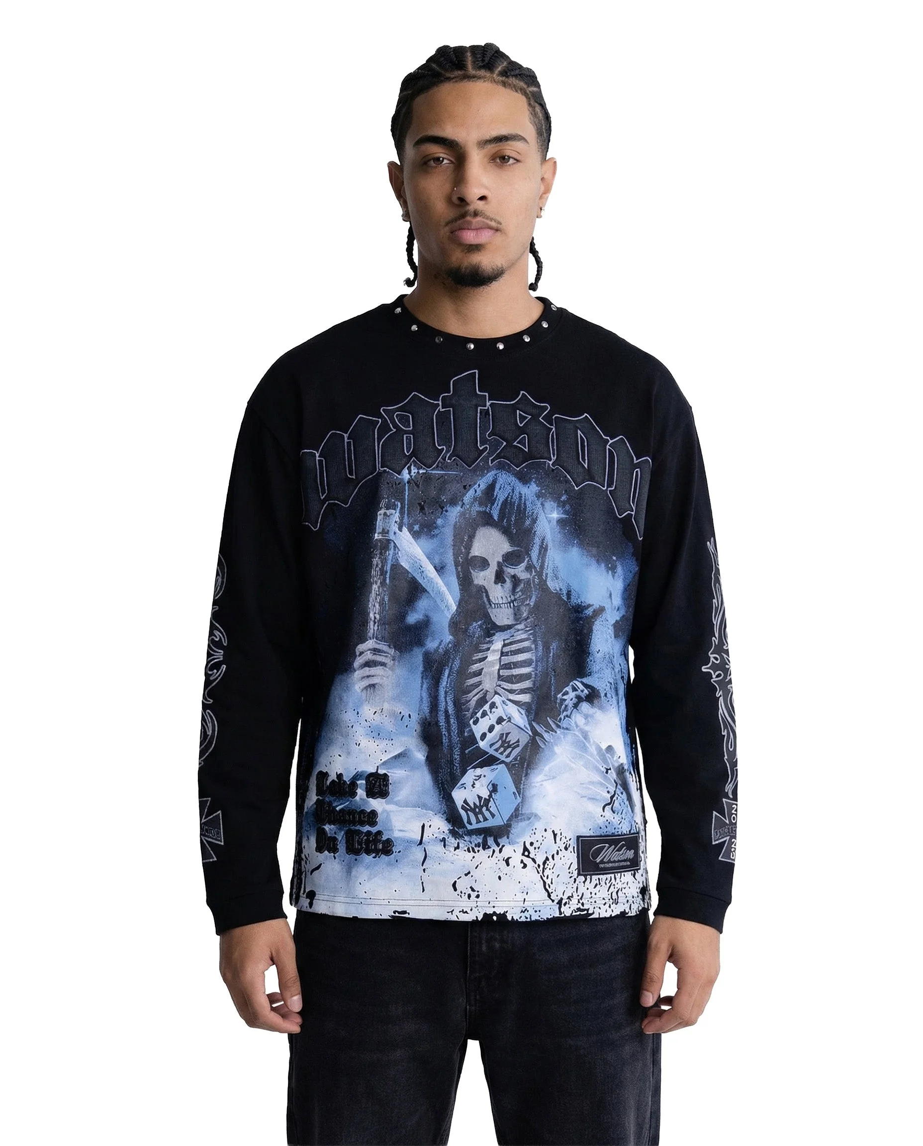 WATSON TAKE A CHANCE ON LIFE LONGSLEEVE T-SHIRT (BLACK) - Image 2