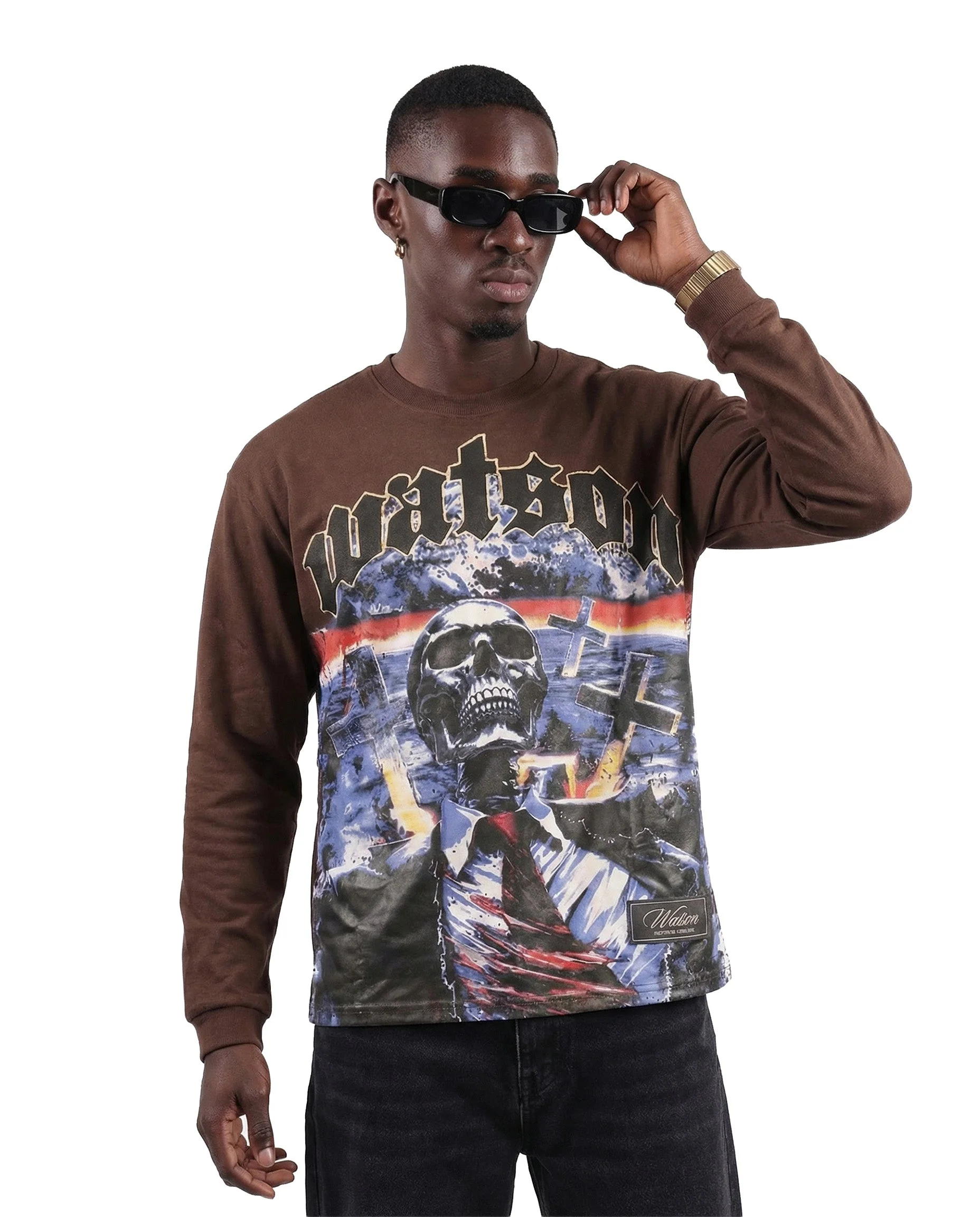 WATSON TAKEOVER LONGSLEEVE T-SHIRT (MOCHA) - Image 2