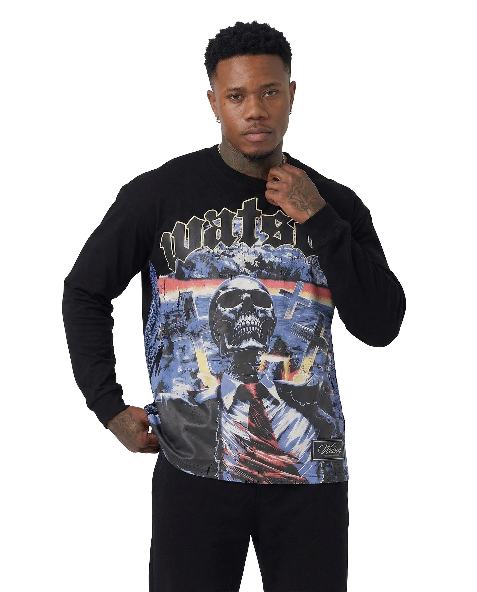 WATSON TAKEOVER LONGSLEEVE T-SHIRT (BLACK) - Image 2