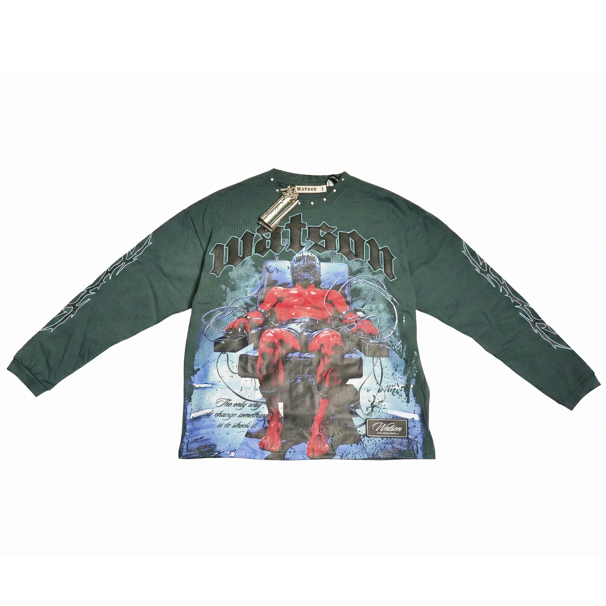 WATSON SHOCK PINE LONGSLEEVE T-SHIRT (GREEN) - Image 3