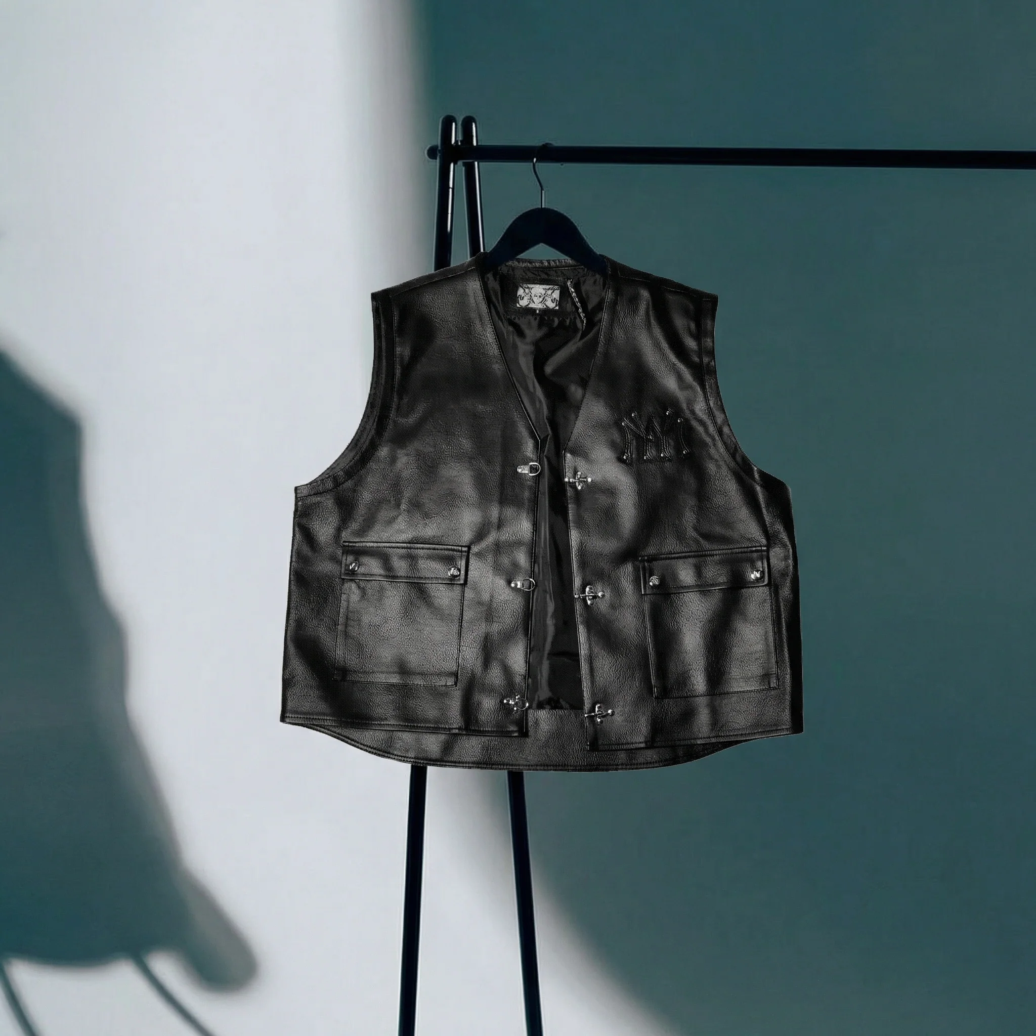 WATSON LEATHER APPLIQUE MOTO VEST