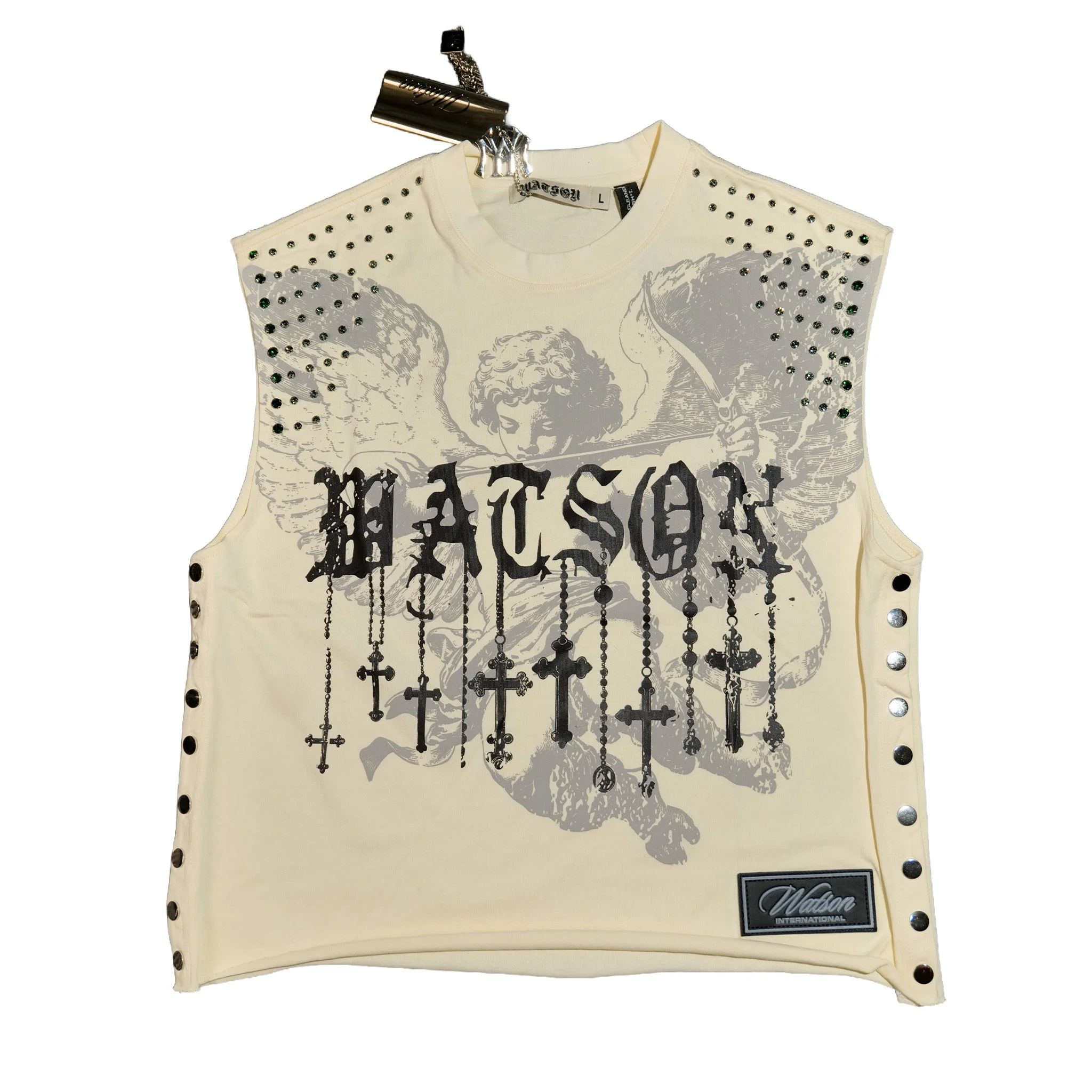 WATSON ALL ANGELS CREAM CUTOFF TSHIRT
