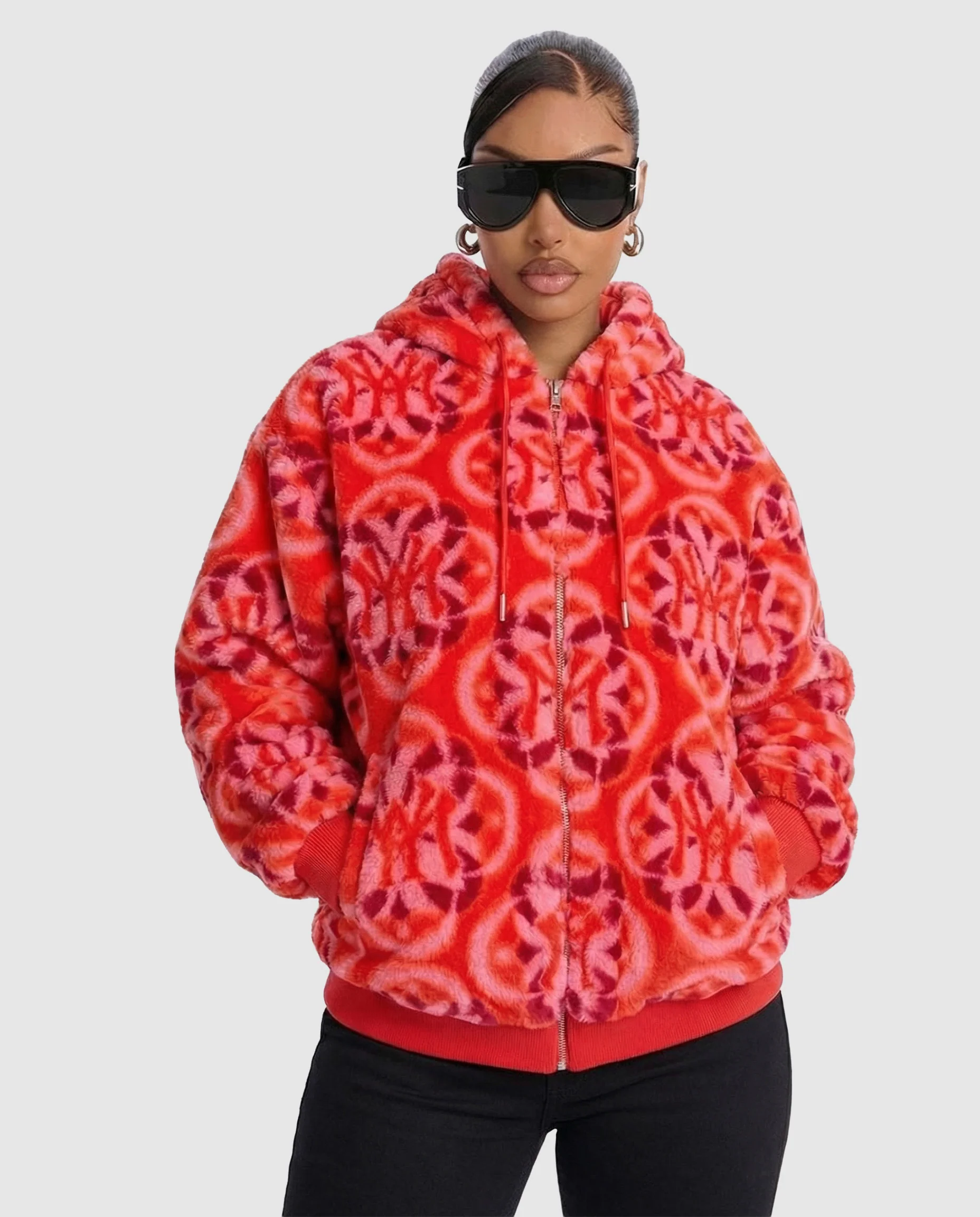 WATSON BRANDED RED PATTERN HOODED JACKET - Image 7