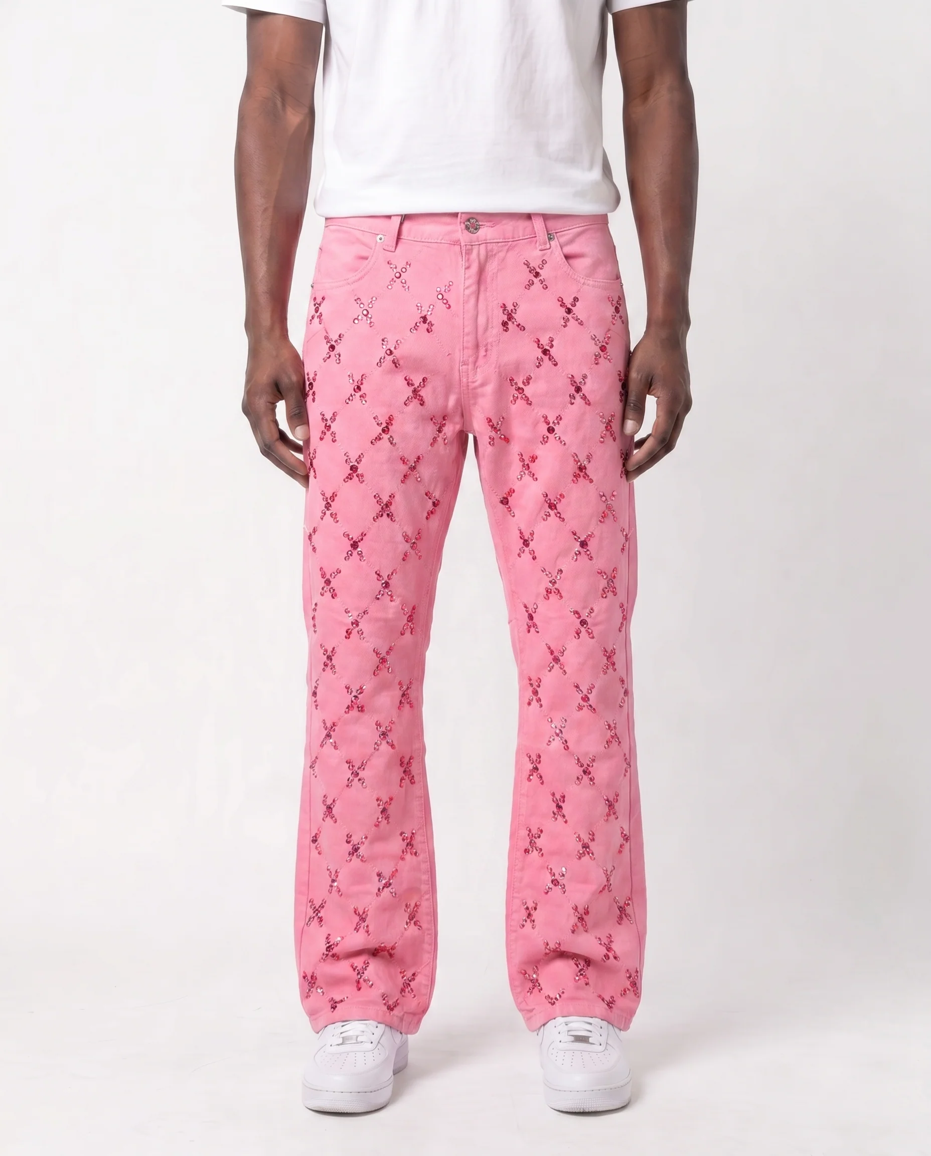 GEMSTONE NET JEANS (PINK)