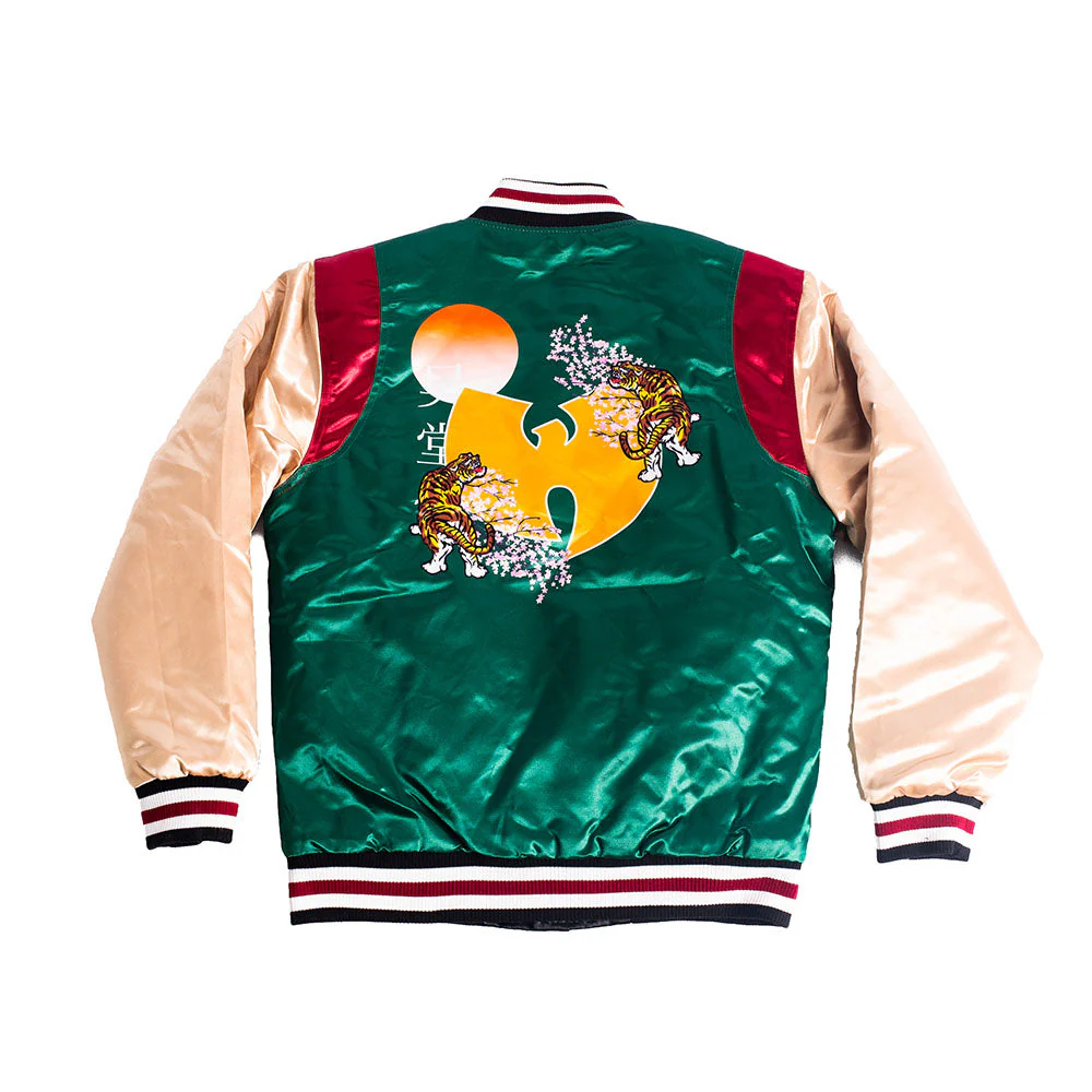 YOUTH WU TANG SATIN JACKET OLIVE - Image 2